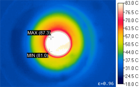 Thermal image of SIGG bottle (water surface)